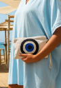 pochette en coton œil grec