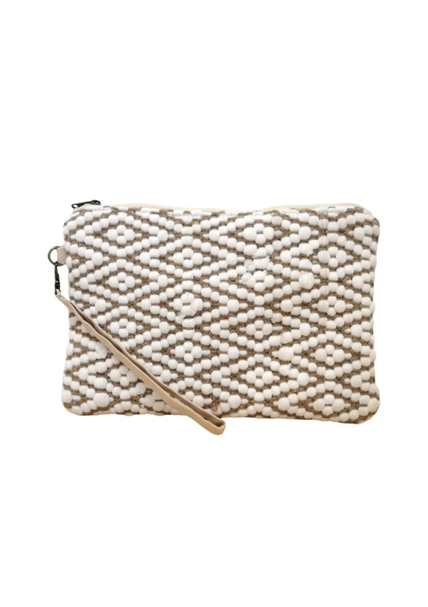pochette losange blanc