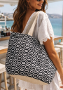 sac de plage motif losange noir fabriqué en Grèce