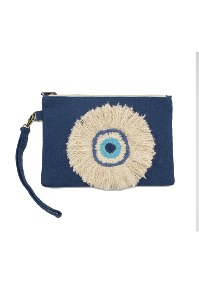 pochette œil bleu grec