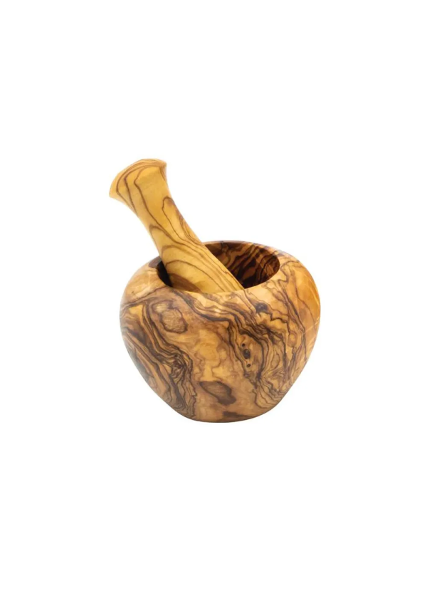 Mortier et pilon en bois d'olivier