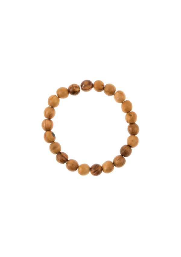 bracelet avec des perles en bois d'olivier