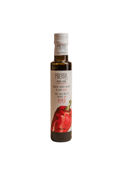 Huile d'olive extra vierge Miterra arome naturel de poivron 250 ml