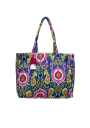 Sac de plage bleu et fuchsia