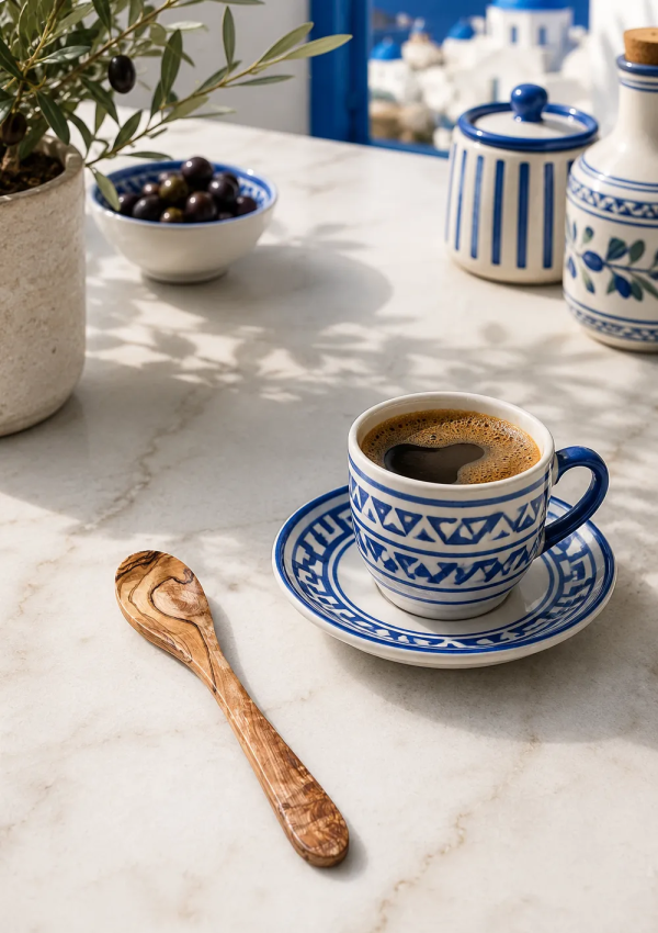 Cuillère à café en bois d'olivier