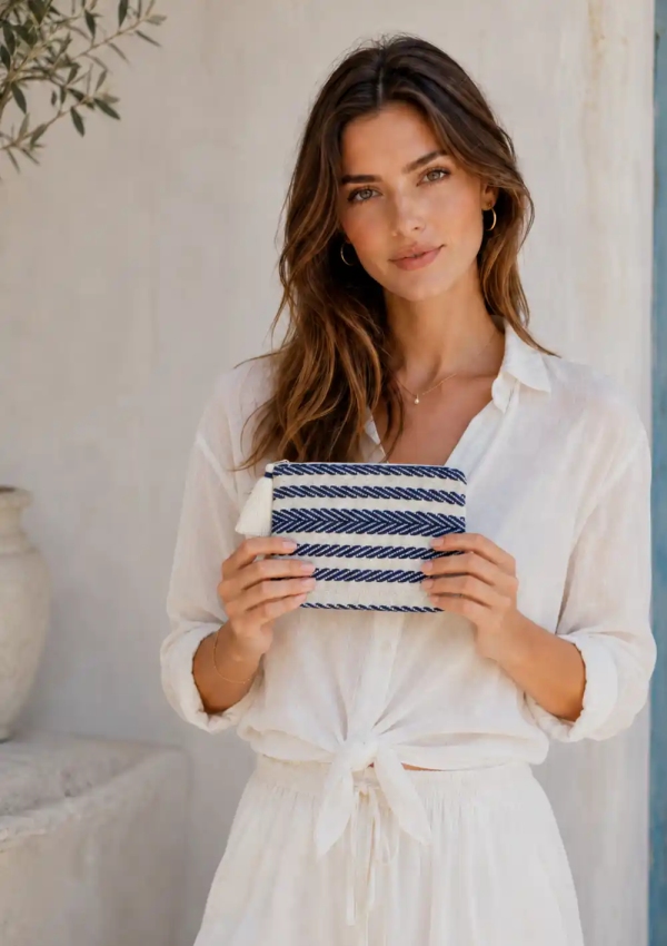 pochette grecque navy
